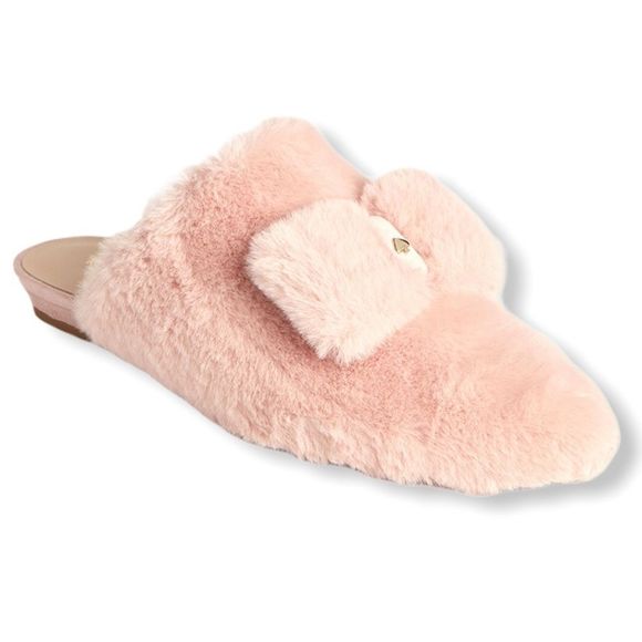 Kate Spade Josie Pink Faux Fur Slippers - Picture 1 of 16